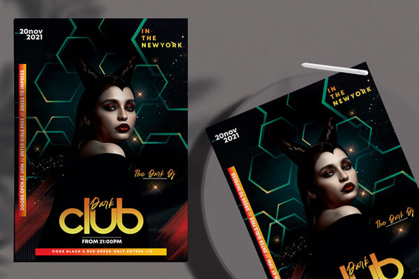 Geometric, Futuristic Club Event Flyer Template FREE PSD