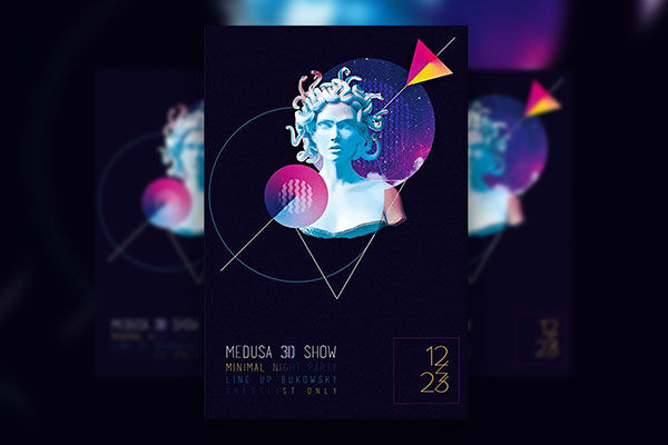 Geometric Party Flyer Template FREE PSD