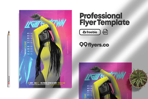 Gradient Modern Party Flyer Template FREE PSD