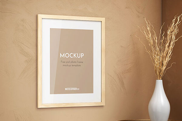 Interior Vertical Photo Frame Mockup Template FREE PSD