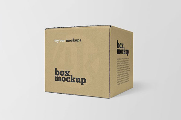 Perspective View of Tea Kraft Box Mockup Free Download | Resource Boy