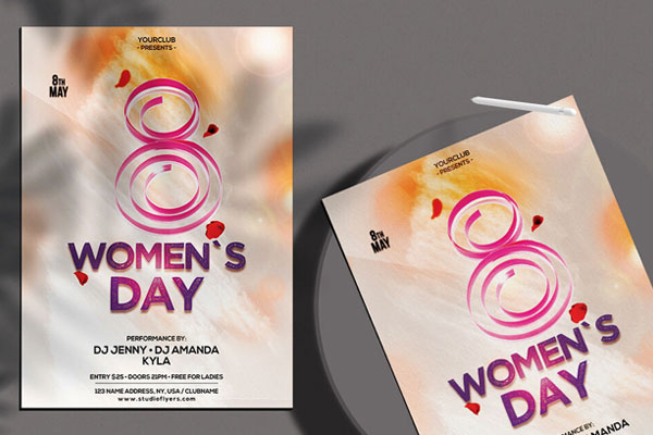 Minimal Women's Day Flyer Template FREE PSD
