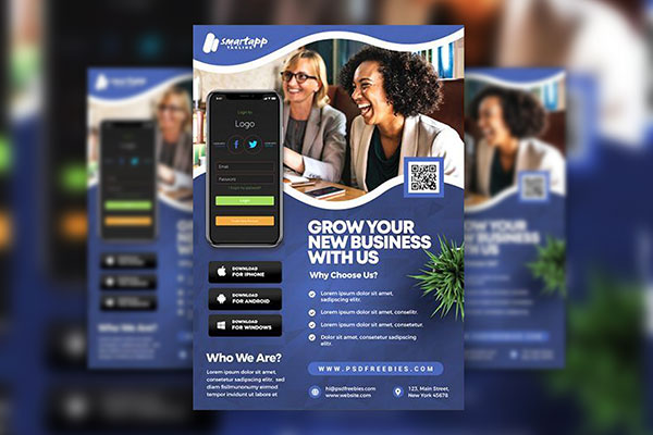 Mobile Application Promotion Flyer Template FREE PSD