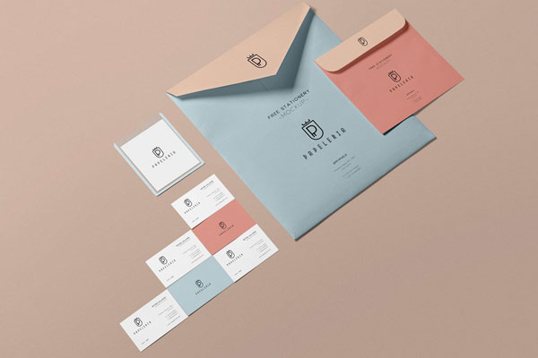 Mockup Featuring 2 Envelopes, 6 Business Cards, and ID Badge Free ...