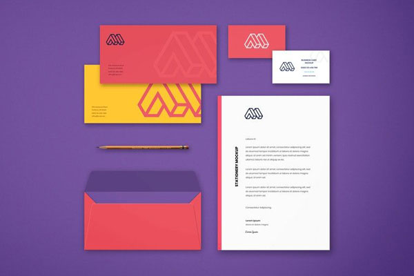 Mockup Featuring Overhead View of Corporate Stationery Items FREE PSD