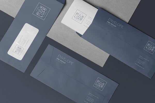Mockup of 3 Envelopes in Different Angles FREE PSD