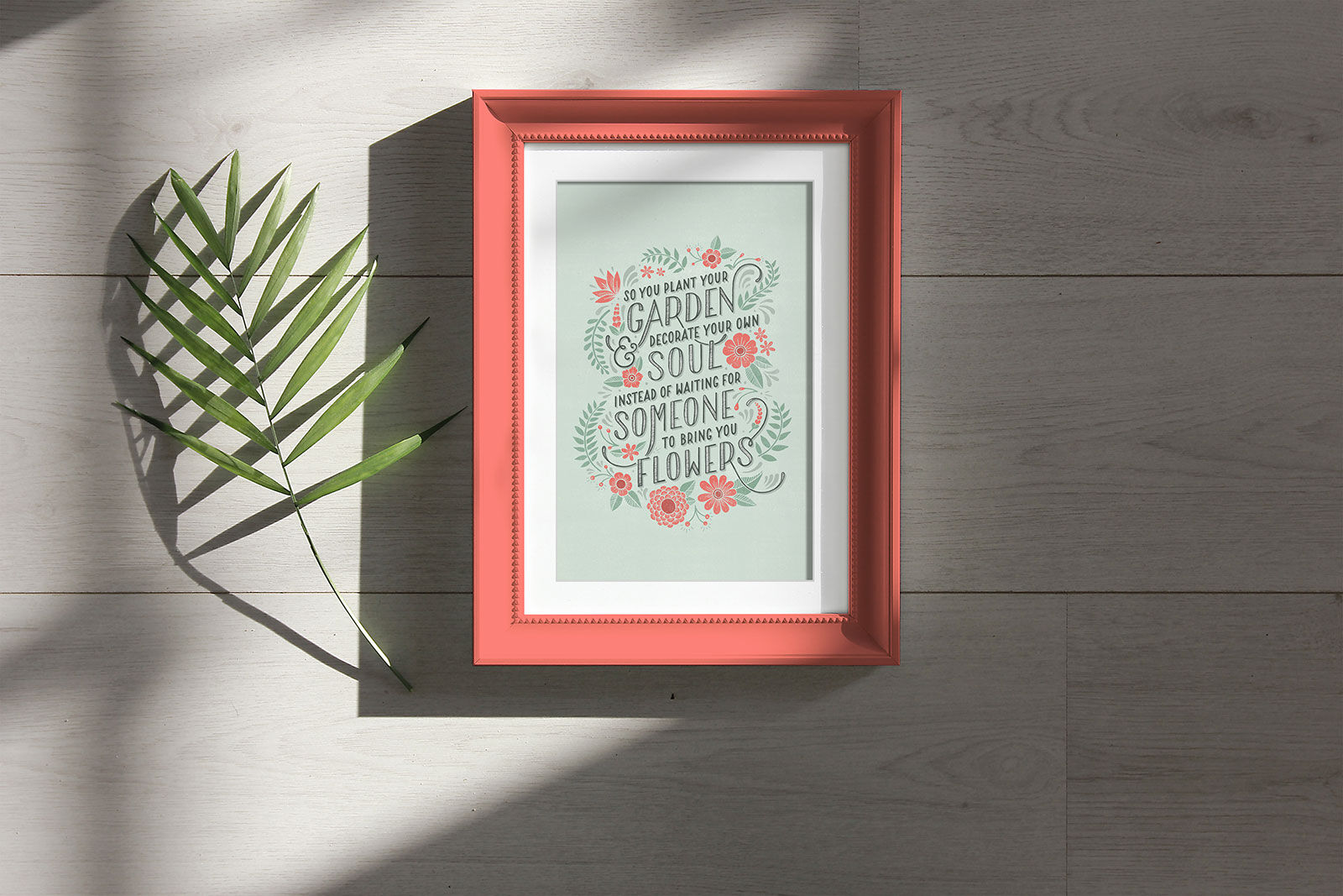 Mockup of a Photo Frame Under Natural Sunlight FREE PSD