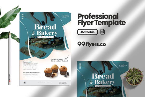 Modern Bakery Flyer Template FREE PSD