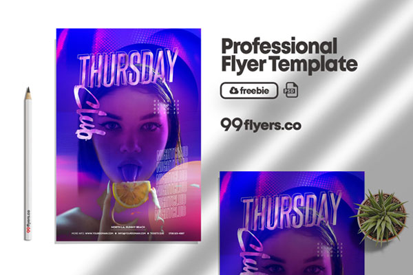 Modern Blue Party Flyer Template FREE PSD