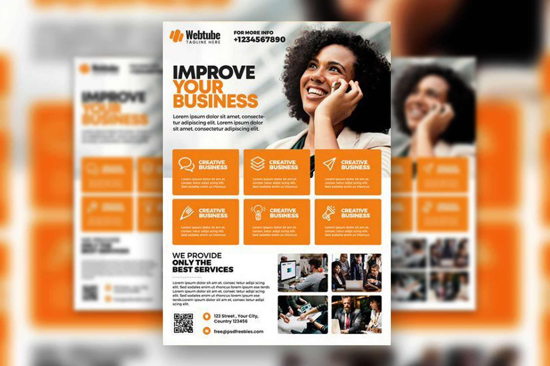 Modern Business Flyer Template FREE PSD