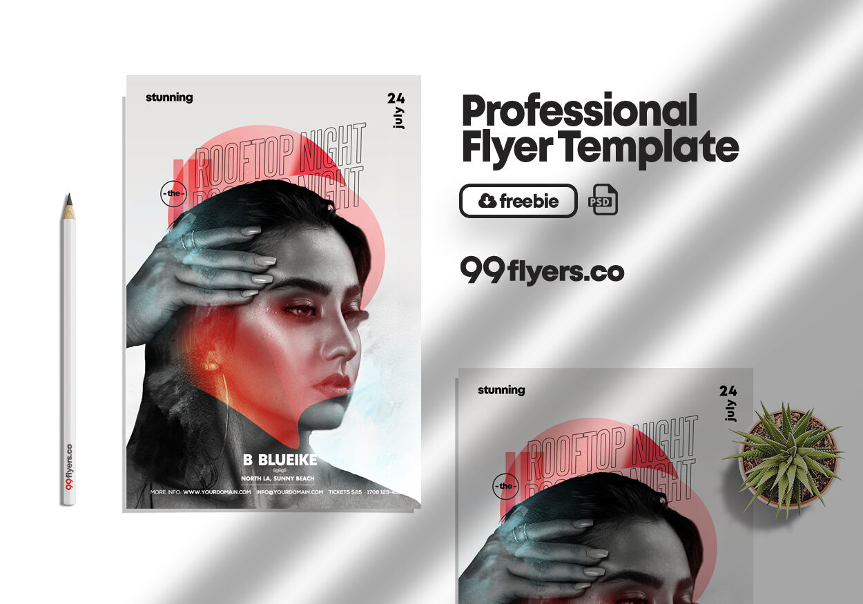 Modern Club Party Flyer Template FREE PSD