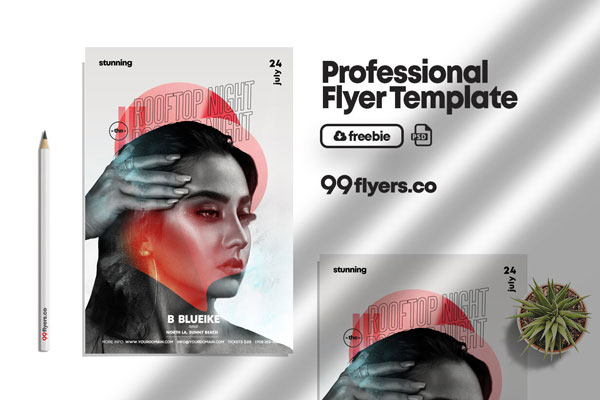 Modern Club Party Flyer Template FREE PSD