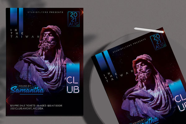 Modern Club Party Flyer Template FREE PSD
