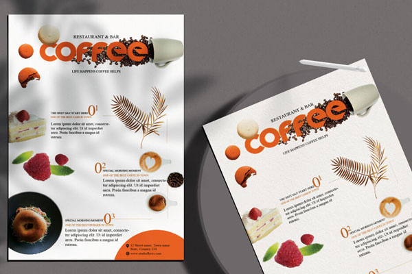Modern Coffee Menu Flyer Template FREE PSD