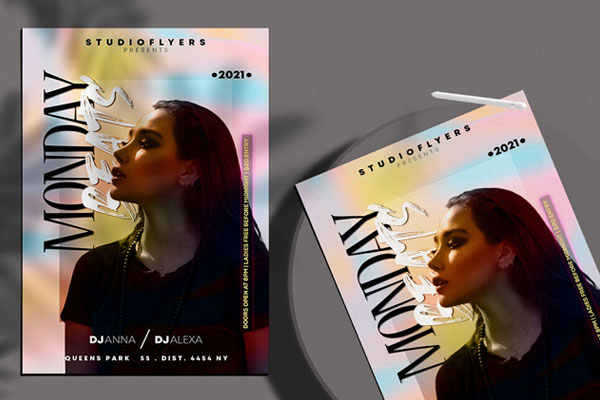 Modern Colorful Beats Club Flyer Template FREE PSD