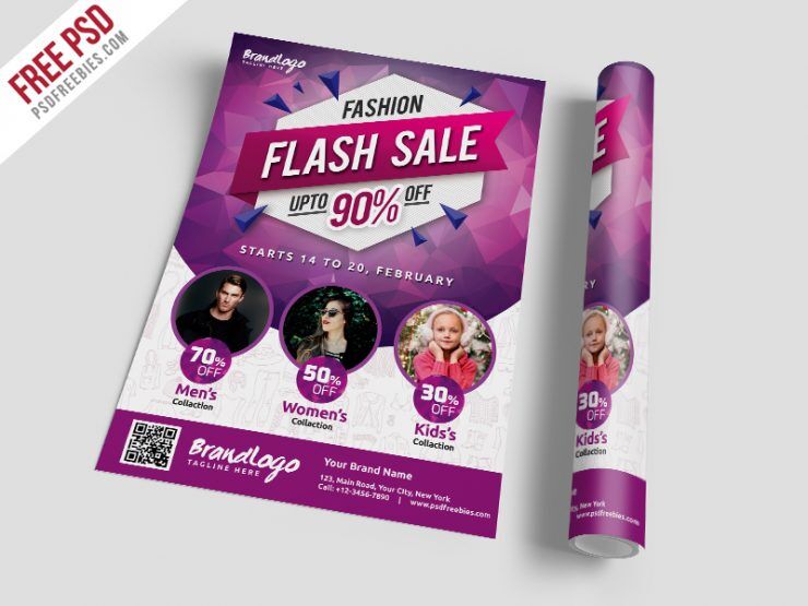Modern Fashion Sale Grid Flyer Template FREE PSD