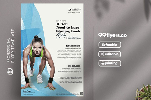 Modern Fitness Flyer Template FREE PSD