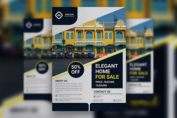 Modern Geometric Real Estate Flyer Template FREE PSD