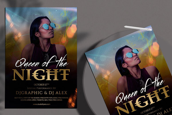 Modern Ladies Night Party Flyer Template FREE PSD
