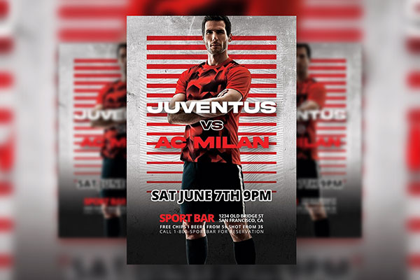 Modern Lines Soccer Tournament Flyer Template FREE PSD