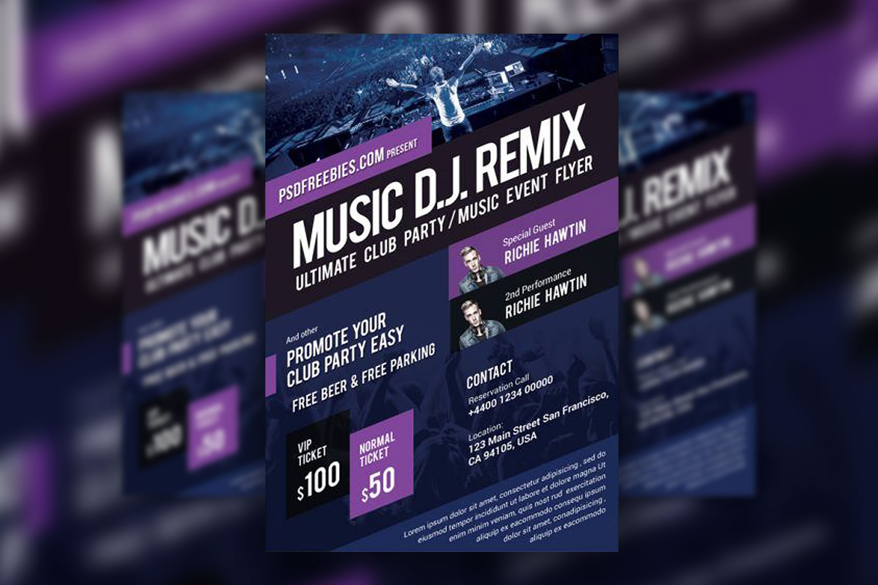 Modern Concert Event Flyer Template Free Download | Resource Boy