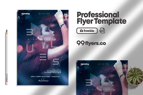 Modern Party Flyer Template FREE PSD