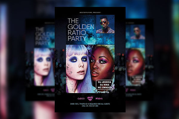 Modern Ratio Party Flyer Template FREE PSD