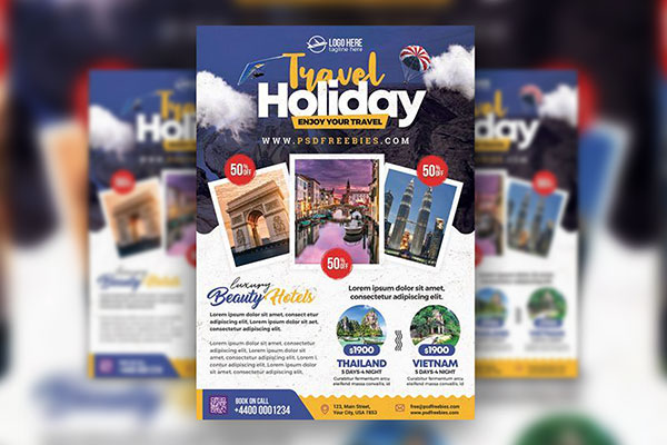 Modern Travel Agency Flyer Template (FREE) - Resource Boy