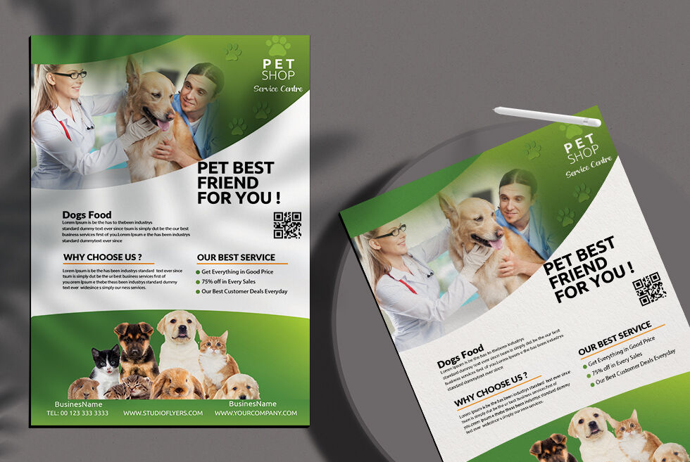 Neat Modern Pet Shop Flyer Template (FREE) - Resource Boy