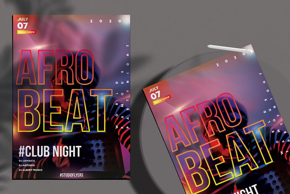 Neon Club Event Flyer Template FREE PSD