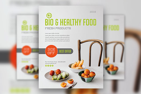Off-White Minimal Food Flyer Template FREE PSD