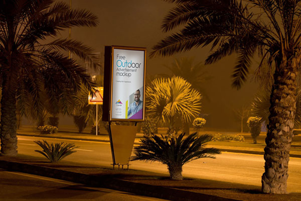 Outdoor Advertising Street Billboard Mockup FREE PSD