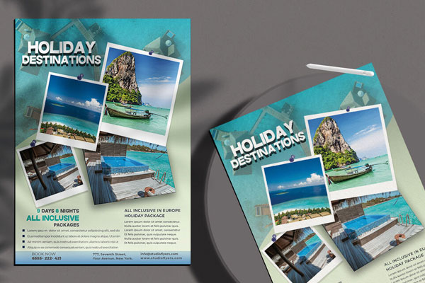 Pastel, Collage Travel Flyer Template FREE PSD