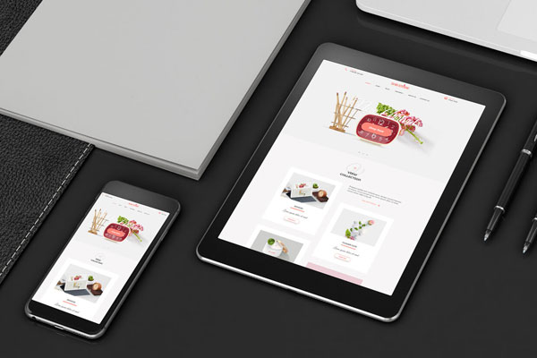 Perspective Tablet Smartphone on a Table Mockup FREE PSD