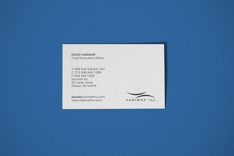 Perspective View Business Card Laying Down on Floor Mockup FREE PSD