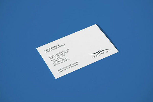 Perspective View Business Card Laying Down on Floor Mockup FREE PSD