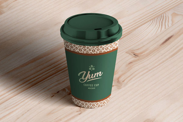 Perspective View of a Coffee Cup Mockup FREE PSD