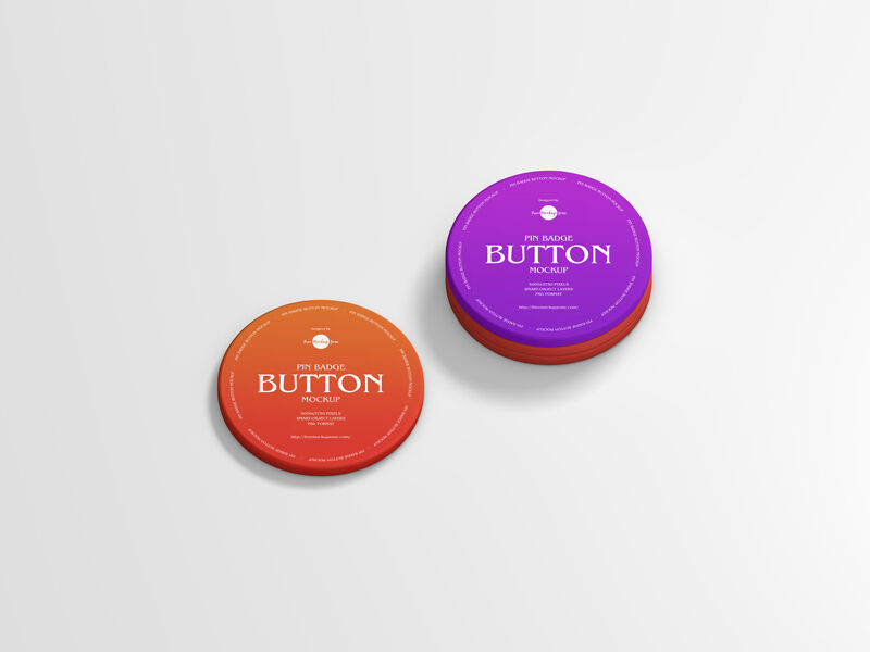 Perspective View of Three Button Badge Mockup FREE PSD