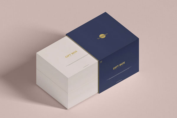 Perspective View Slide Gift Box Mockup in Plain Setting FREE PSD