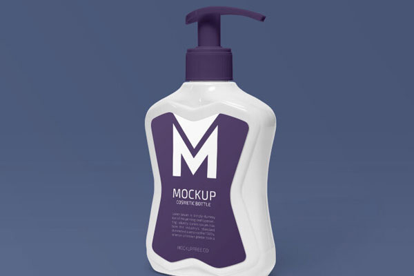 Plastic Cosmetic Pomp-Top Bottle Mockup FREE PSD