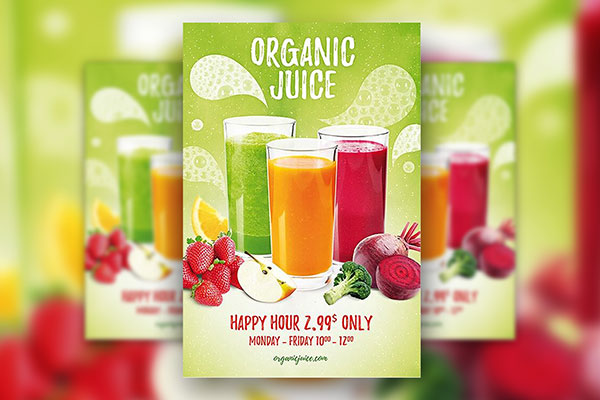 Playful Organic Juice Food Flyer Template FREE PSD