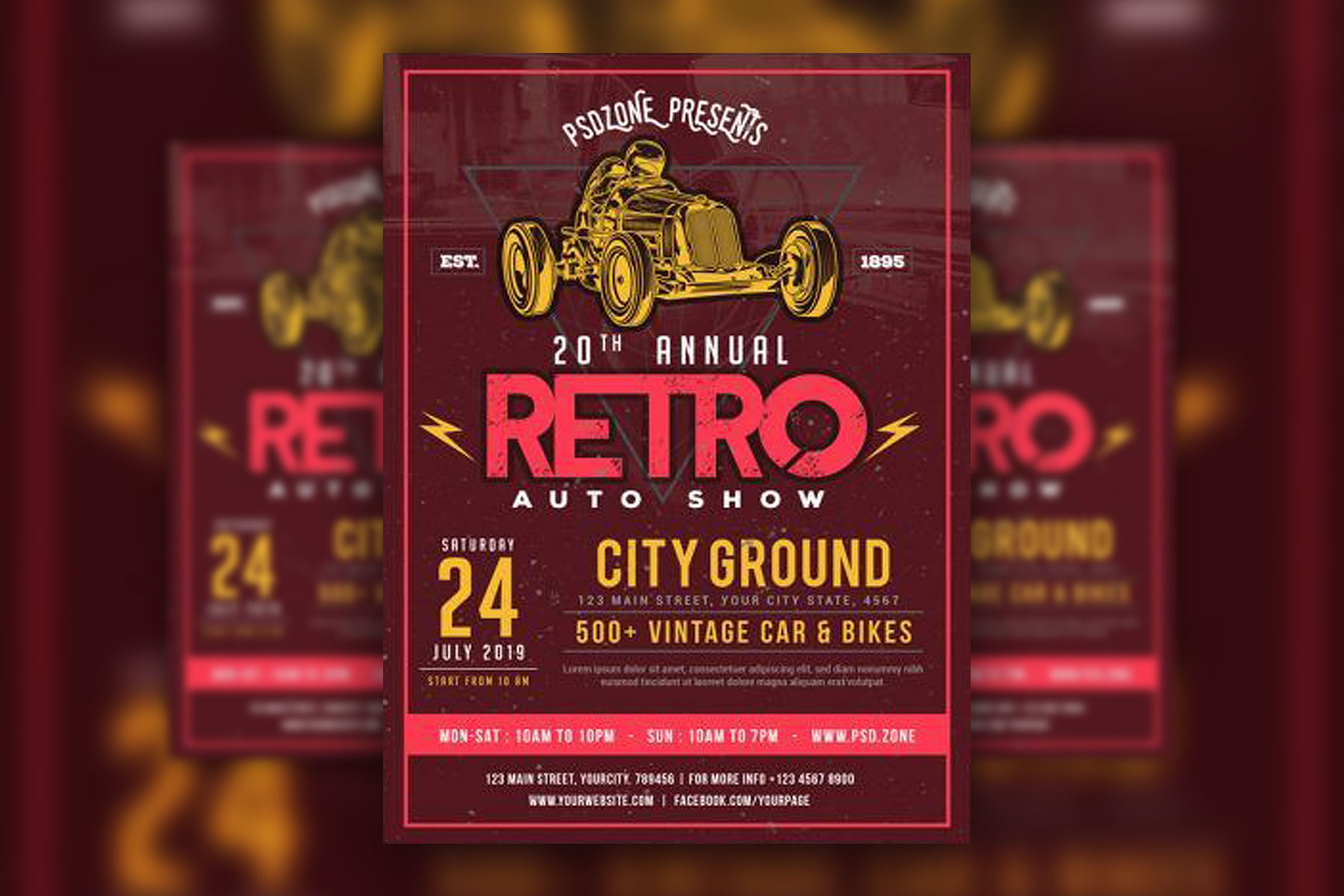 Classic Retro Style Party Flyer PSD - PSD Zone