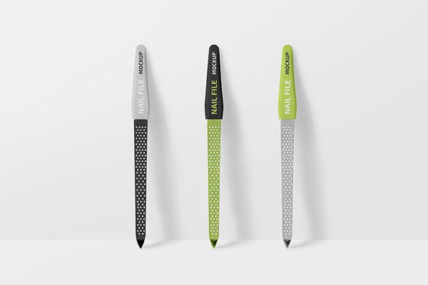 Set of Two Thin Nail File Mockups FREE PSD