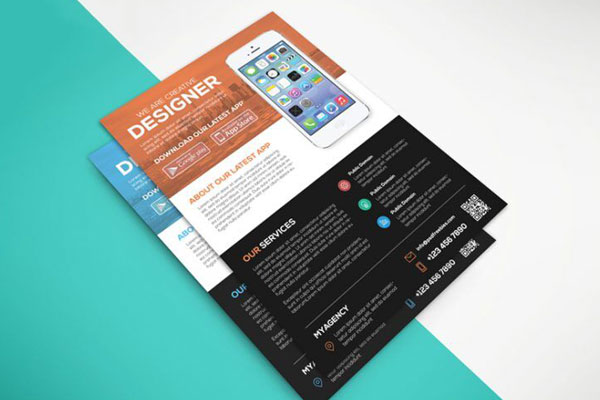 Sharp, Modern Mobile App Flyer Template FREE PSD