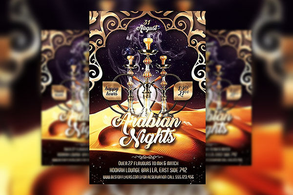 Showy, Traditional Arabian Nights Flyer Template FREE PSD