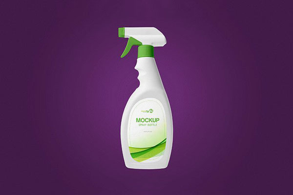 Side View Spray Bottle with Trigger Spray Top Mockup FREE PSD