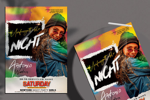 Splash Colorful Party Flyer Template FREE PSD