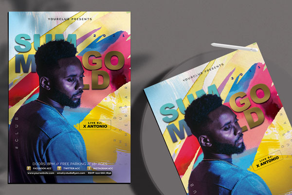 Splash Summer Party Flyer Template FREE PSD