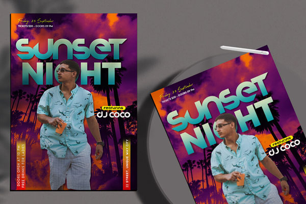 Splash Tropical Summer Party Flyer Template FREE PSD