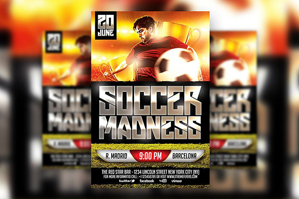 Sport Bar Soccer Match Flyer Template FREE PSD